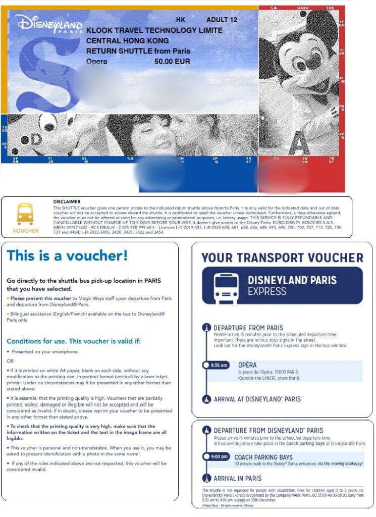 Disney Land Paris Voucher