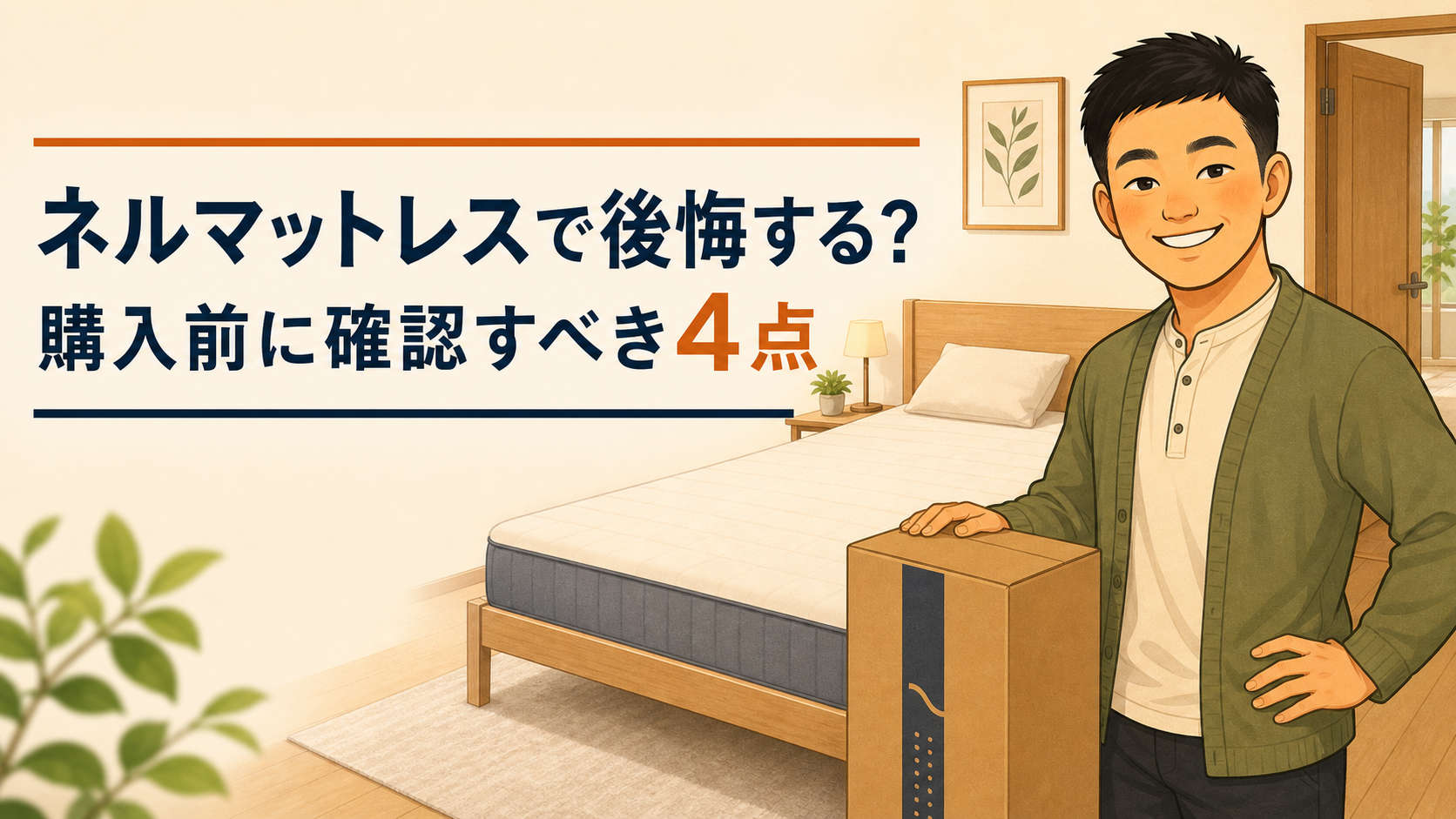 ネルマットレスで後悔する前に購入前の4点を確認する記事のアイキャッチ